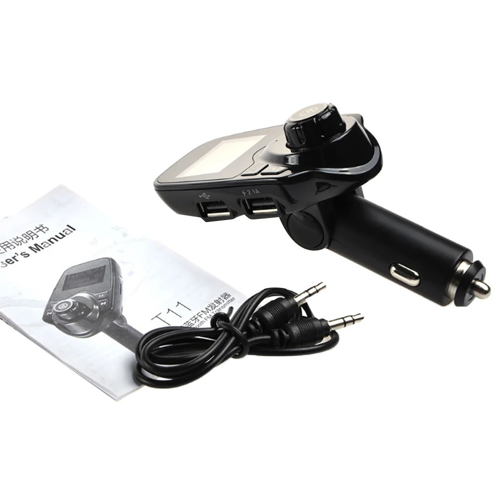 T11 автомобильный ЖК дисплей Bluetooth MP3 плеер fm передатчик Hands free Dual USB зарядное
