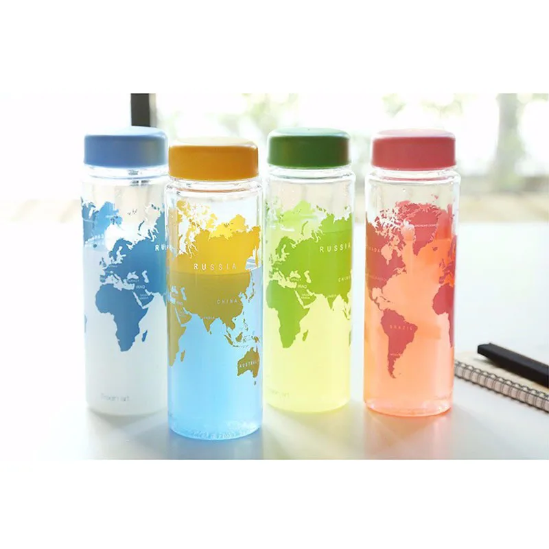 New portable plastic cup my water bottle accompanying map of the world cup series cup wholesale