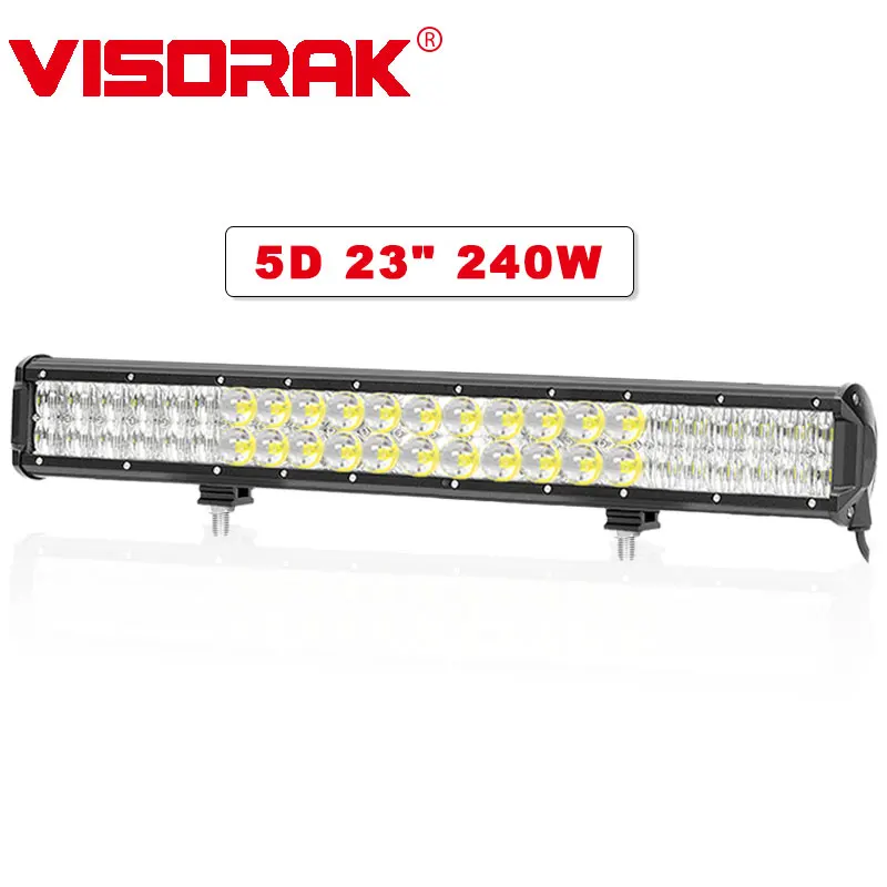 

VISORAK 5D 23" 240W Offroad LED Light Bar Spot Flood 12v 24v Straight LED Work Light Bar For Truck SUV 4X4 4WD ATV LED Beams