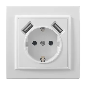 

Double USB Ports and Electric Wall USB Socket Free shipping Charger adapter EU socket5 V 2A , switch Power dock charging EP-19