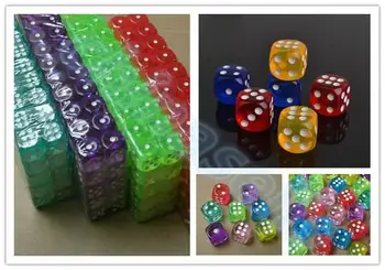 

30pcs Transparent Poker Chips dice 14mm Six Sided Spot Fun Board game Dice D&D RPG Games Party Dice Gambling Game Dices