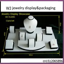 Fanstic деревянный набор Colliers Jewelry Дисплей Стенд Комплект витрина для кулон Цепочки и Ожерелья colars держатель в черный бархат и белый из искусственной кожи чехол