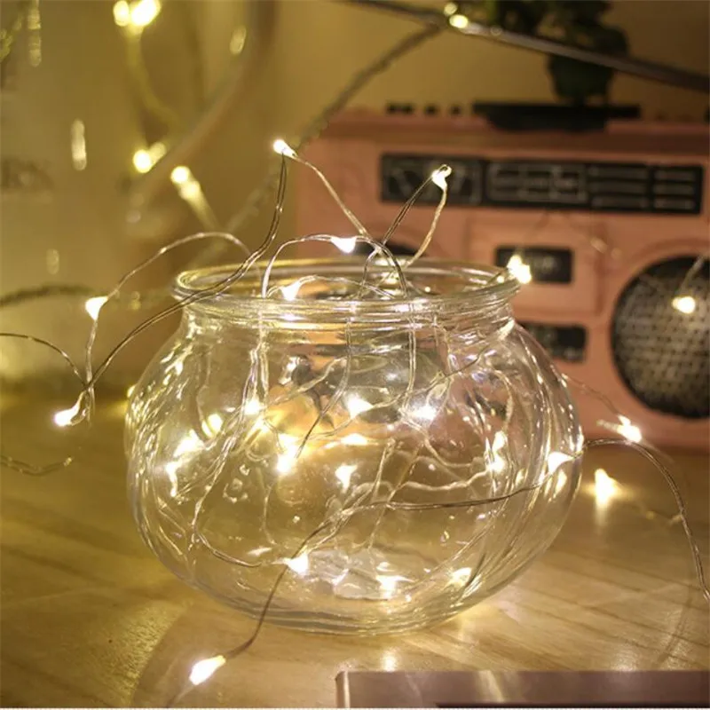 

2M 20 leds Copper Wire Fairy Garland Lamp LED String Lights Christmas Wedding Home Party Decoration Powered By CR2032 Battery
