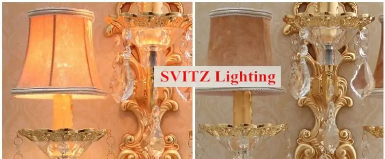 Svitz Большие 3 arm золотые Настенные светильники балкон led Бра большие Роскошные с