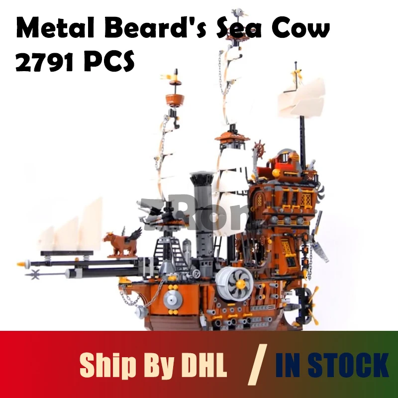 

model building blocks 16002 2791pcs Metal Beard's Sea Cow Compatible Pirate Ship Series 70810 bricks toys for children