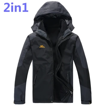 

Two-in-one Plus Size 10xl 8xl 6xl 5xl Waterproof Winter Jacket Men Warm Parkas Detachable Hood Winter Coat big large size