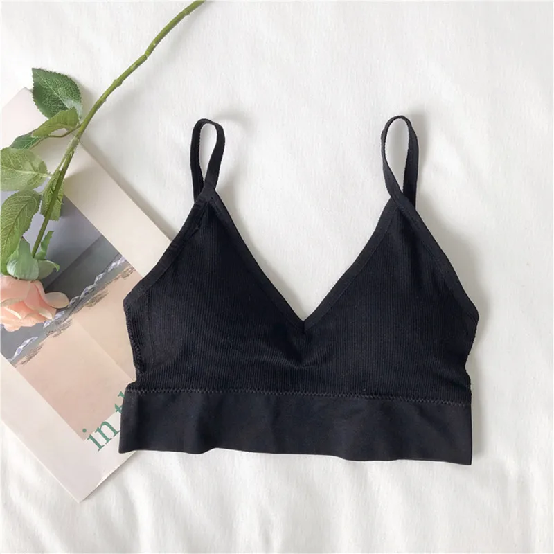 Новинка, невидимое нижнее белье, дикого цвета, сексуальное, без стального кольца, красивое, сзади, u-образное, студенческое, базовое, нитевое нижнее белье, бюстгальтер, топ-труба - Цвет: black