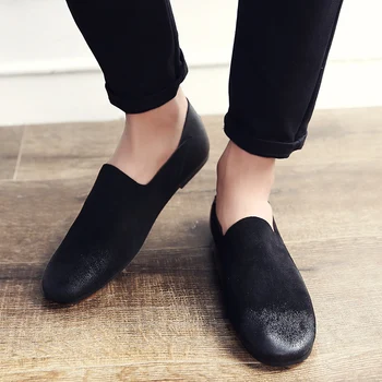 

BVNOBET Genuine Leather Men Casual Shoes Handmade Round Toe Comfort Men Shoes Classic Solid Concise Luxury Shoes Soulier Homme