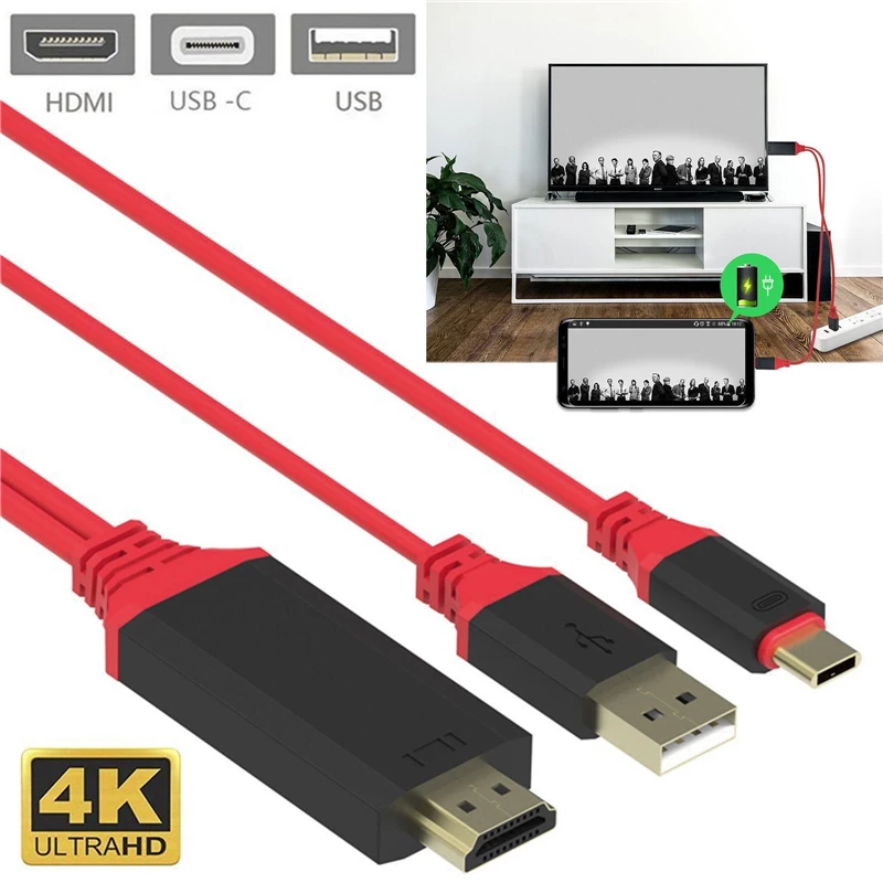 

USB 3.1 Type C to HDMI Converter Phone to TV Video Adapter Cable for Macbook pro For Samsung galaxy S8 S8+ S9 FOR LG G5 to TV