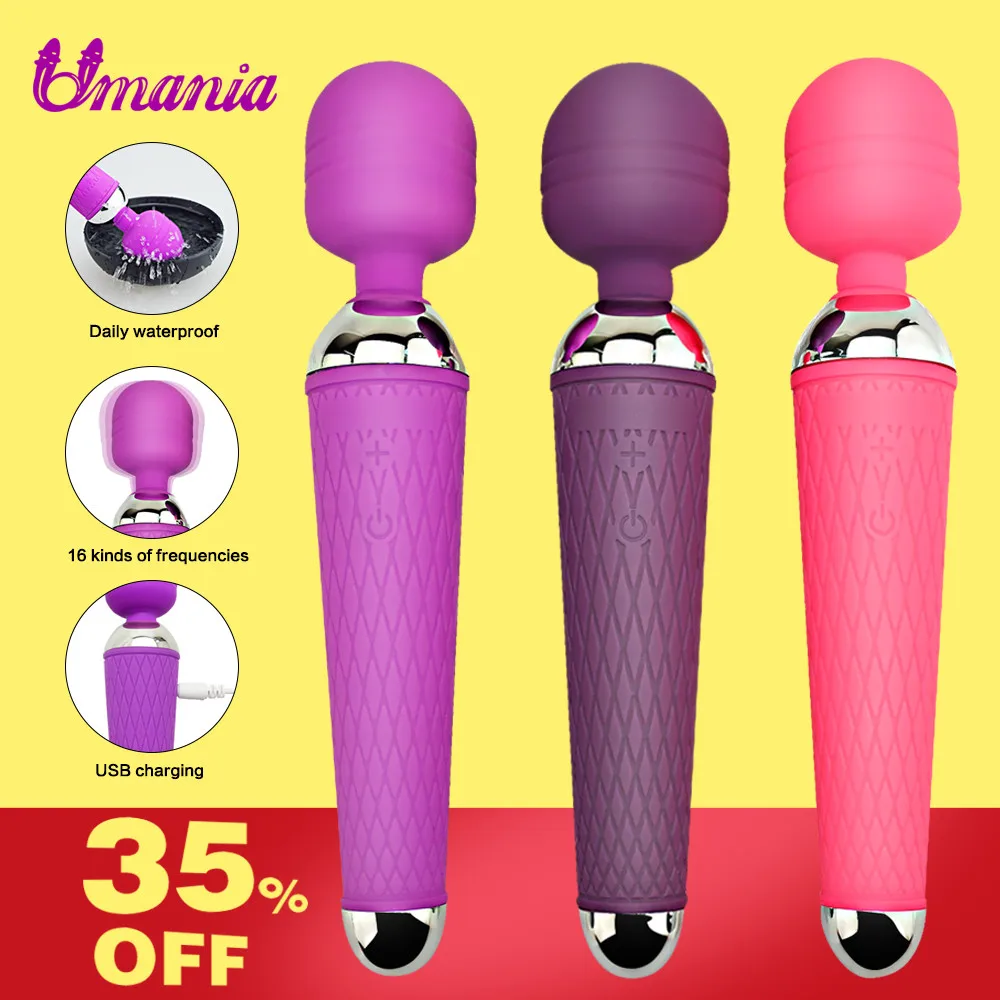 Magic Wand vibrator for woman font b Sex b font Products AV Vibrators USB Rechargeable font