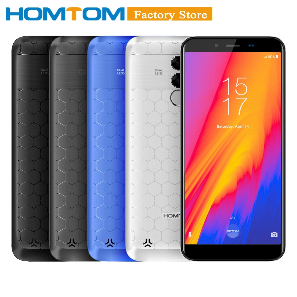 

HOMTOM S99 Face ID 6200mAh 4GB 64GB Smartphone 5.5-Inch Bezel-less 21+2MP Dual Rear Cameras Android 8.0 Fingerprint Mobile Phone
