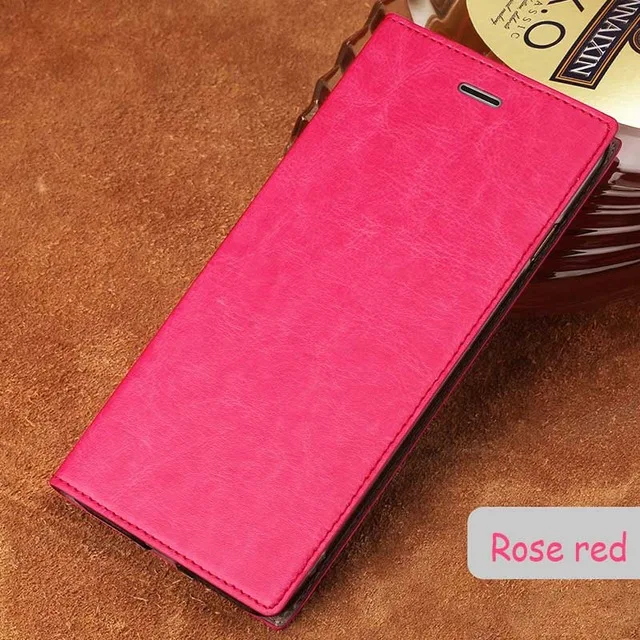 Роскошный флип-чехол для телефона samsung Galaxy S6 S7 S8 S9 Plus ультра-тонкий масляный воск кожа на присоске Портативный A5 A8 J5 J7 - Цвет: Rose red