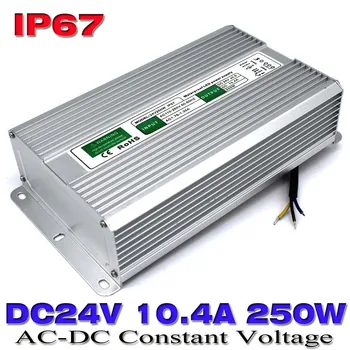 

Waterproof ip67 dc 24v 10.4A 250W Switching power supply Driver For Outdoor LED Light Strip Display 100-240V AC DC24v SMPS