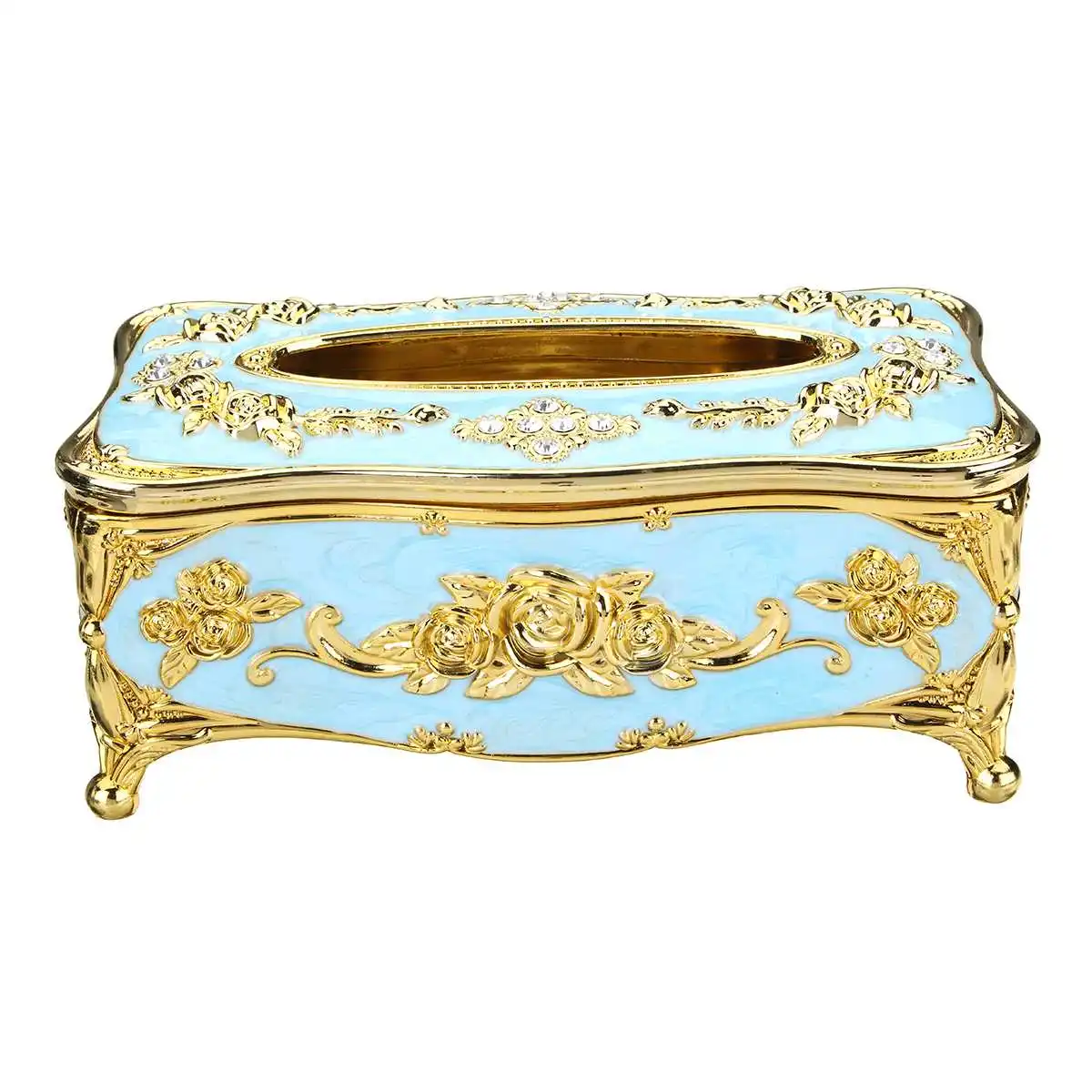 Gold Blue 23,5x13x9,5 см элегантные женские туфли в европейском стиле на высокой платформе; стильная тканевая коробка Обложка Chic коробка для салфеток Держатель Декор для дома отеля Органайзер комната KTV декоративная подставка - Color: Gold Blue