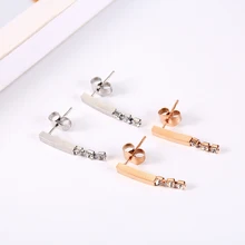 OUFEI, ювелирные изделия из нержавеющей стали, женские серьги-гвоздики для женщин, модные ювелирные аксессуары, серьги из розового золота, опт, много оптом