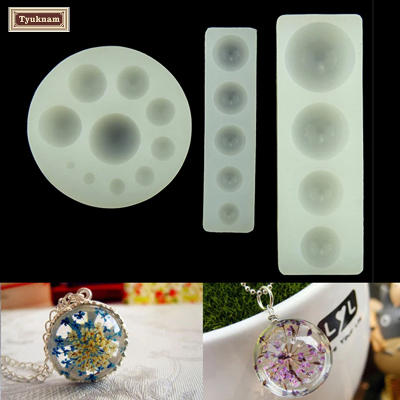 3Pcs Crystal Silicone Geometric Jewelry Pendant Mold Ornament Mould