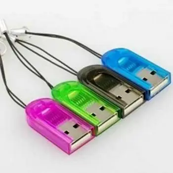 

10pcs easy carry key ring USB 2.0 TF Memory Card Reader MicroSD Micro SD T-Flash