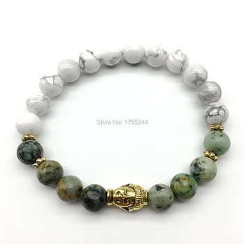 

SN1265 New Design Sale On Men`s Buddha Bracelet High Quality Howlite African Tuquoise Bracelet Trendy Design Jewelry