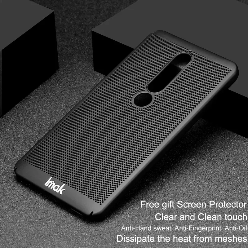 Для Nokia 6 2018 чехол iMAK Jazz сетки Тонкий кожи жесткий для телефона Экран протектор