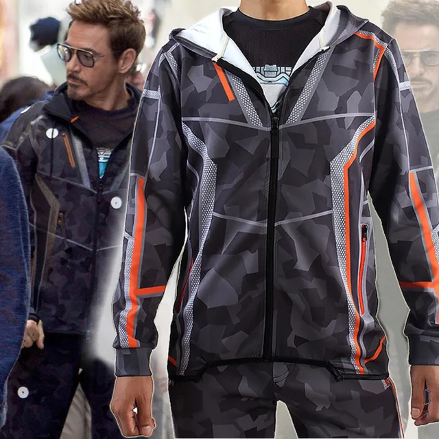 iron man hoodie avengers infinity war cosplay costume tony stark camouflage jackets coat for man woman