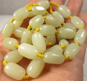 

Natural hetian stone necklace long bead seed hang rope men and women transfer the origi/1nal stone pendant chain./1