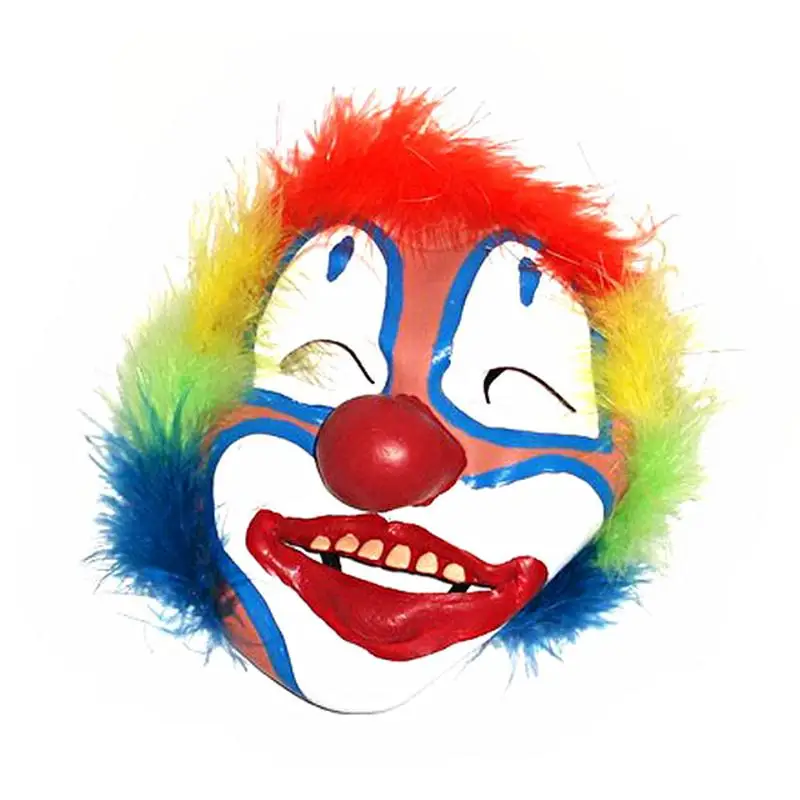

Halloween Novelty Clown Mask And Wigs Full Face Latex Color Mask Cosplay Headwear Hair Prom Clown Props Dancing Party Costume