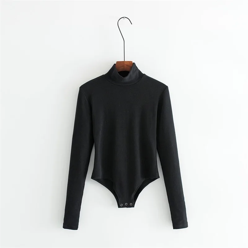 red bodysuit Autumn & Winter Wear Women Turtleneck Long Sleeve Warm Bodysuits cut out bodysuit