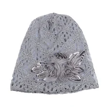 Осень зима дамы кружева цветок из текстиля дизайн держать теплую шляпу ветрозащитный Шапочка для химиотерапии