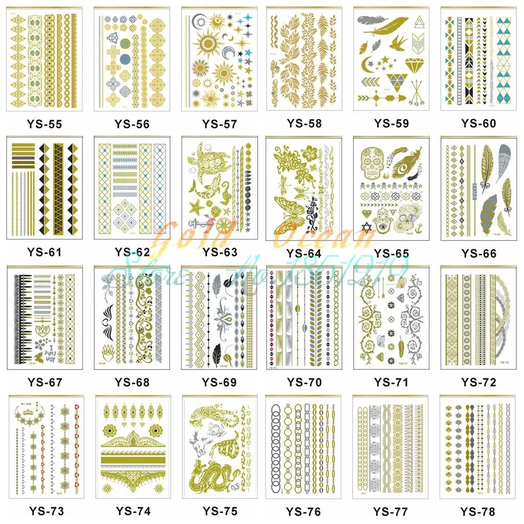 25 стилей флэш Золотой полумесяц Солнце Луна Звезда временная татуировка женский боди-арт поддельная татуировка на руку Водонепроницаемая металлическая Татуировка наклейка
