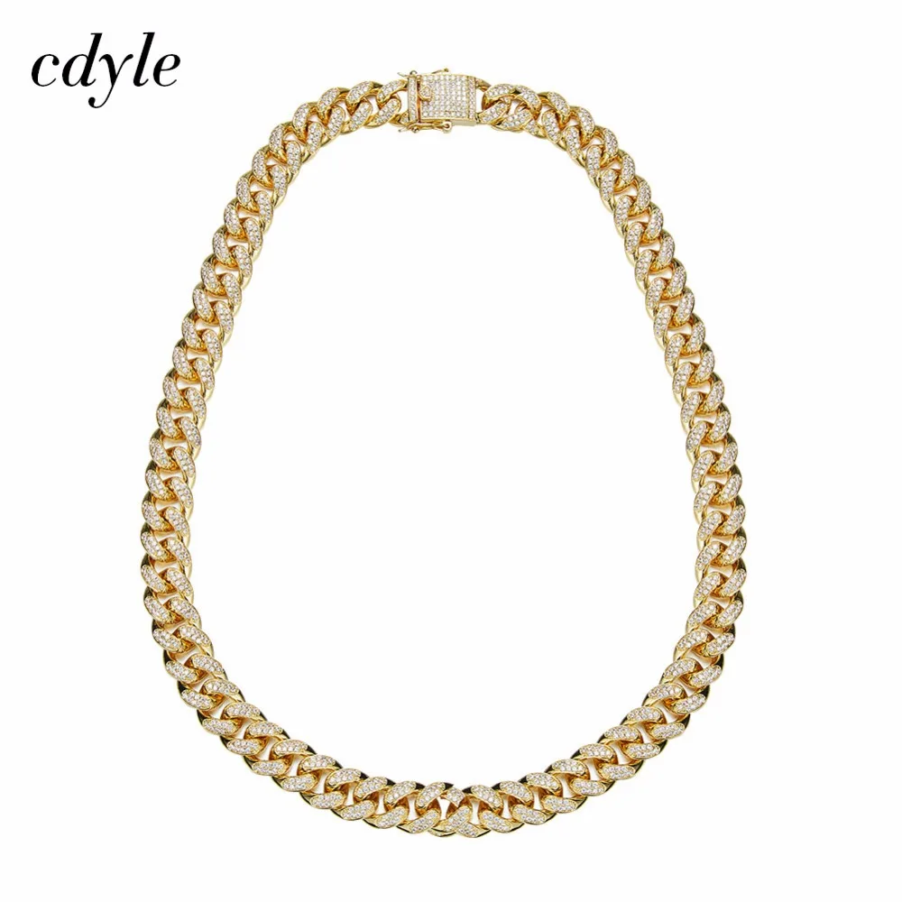 

Cdyle 20 Inch Gold Color Men Necklace Pendants Luxury Fashion Australian Rhinestone Retro Metal Gift Hiphop Design jewelry