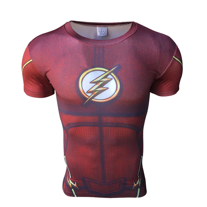 2020 компрессионная футболка Flash 3D печатных футболки Для мужчин реглан короткий