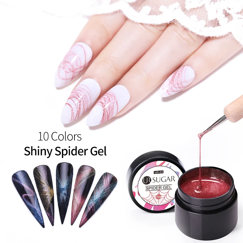 

UR SUGAR 7ml Spider Gel Polish Elastic Drawing UV Gel Purple Blue Color Soak Off UV Gel Varnish DIY Nail Art Decorations