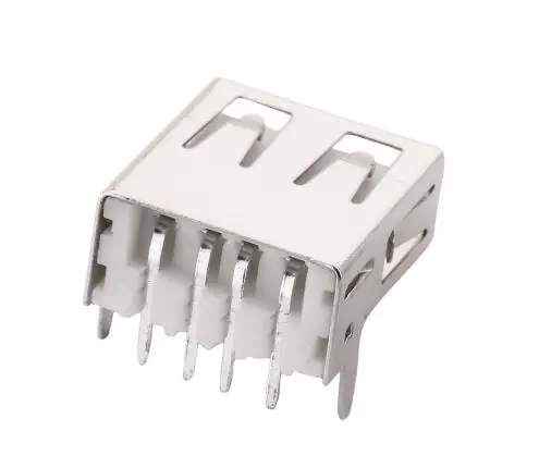 

10pcs/lot USB 2.0 4Pin A Type Female Socket Connector 90-degree Straight Foot Pin Flat Mouth for Data Transmission Charging