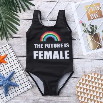 

Girls One Piece Swimwear Kids Toddler Baby Kids Girl Rainbow Letter Swimwear Swimsuit Beach Romper Clothes kız bebek mayo A1