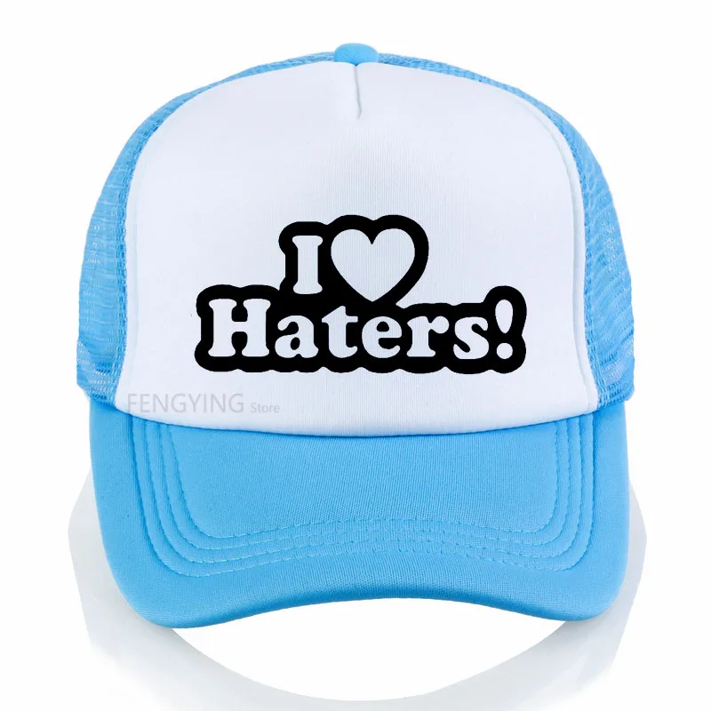 I LOVE MY HATERS Funny sexy Hip Hop cool cap Unisex sports baseball hat summer Casual mesh trucker cap mens pink baseball cap