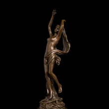 Изделия из бронзы atlie Европа антиквариат Художественная Скульптура Belle сексуальная леди Бронзовая статуя с летающей лентой Вилла украшение коллекция