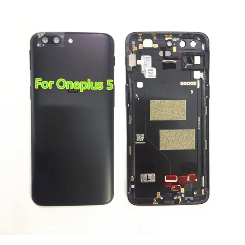 

Black And Gold Back Battery Cover Case Rear Cover Shell Back Housing Metal Rear Housing With Side Button For Oneplus 5