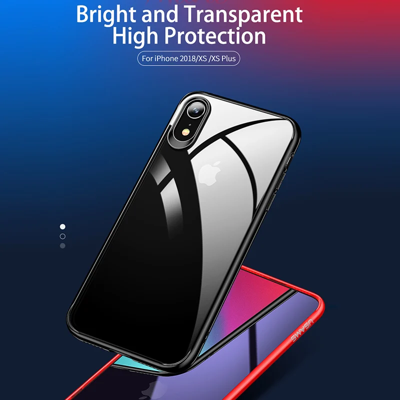 Новейший USAMS мобильный чехол для телефона для iPhone XR XS MAX чехол Полный Защитный ТПУ PC прозрачная задняя оболочка для iPhone Apple