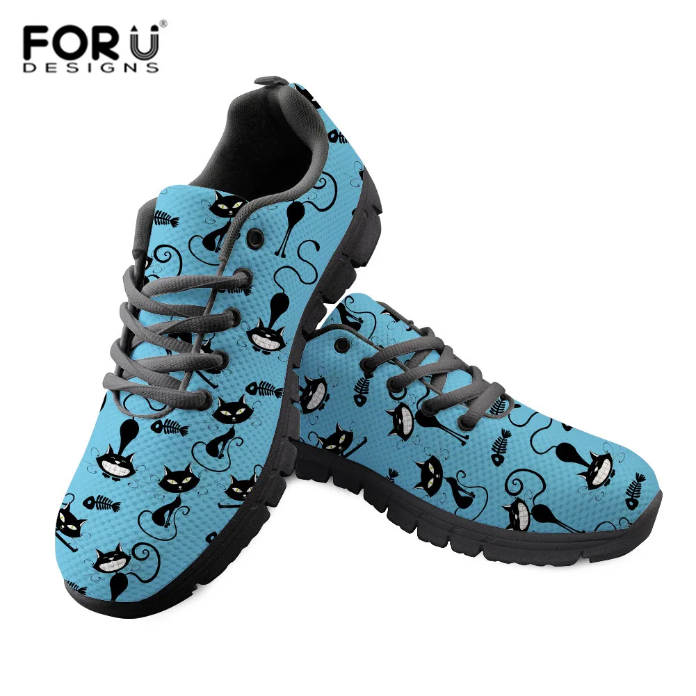 

FORUDESIGNS Fashion Art Cat Trainers Sneakers Cute Women Casual Vulcanized Shoes Air Mesh Grils Shoes Woman Zapatos Vulcanizados
