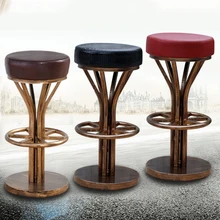 Ретро Барный Стул Американский Кованое железо стул современный минималистичный КТВ круглый античный медный высокий стул металлический барный стул