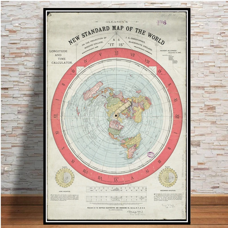 1892 Flat Earth Map World Map 1892 Flat Earth Map Movie Modern Painting Poster And Prints  Canvas Art Wall Pictures For Living Room Home Decor - Aliexpress Home &  Garden