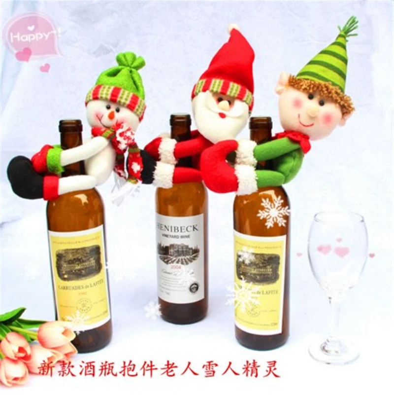 Ornaments Wine Bottle New Year Decor Christmas Tree Decorations For Home Frozen Navidad Santa Claus Decoraciones para el hogar