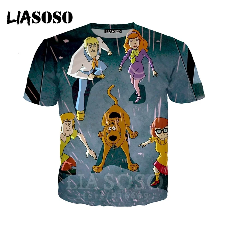 Футболка 3D Мужская/женская одежда doo Модный Топ Детская уличная Scooby Harajuku рубашки