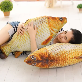 

Simulation of crucian carp pillow cushion for leaning on of cartoon figures salted fish plush toys April fool's day gift