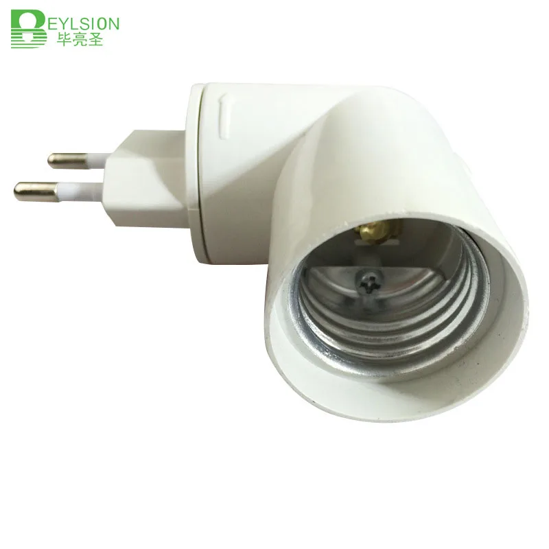 

BEYLSION EU Plug PBT PP To E27 with On/Off Switch White Base lamps Holder Bulb Adapter Converter Socket For LED Bulb light lamp