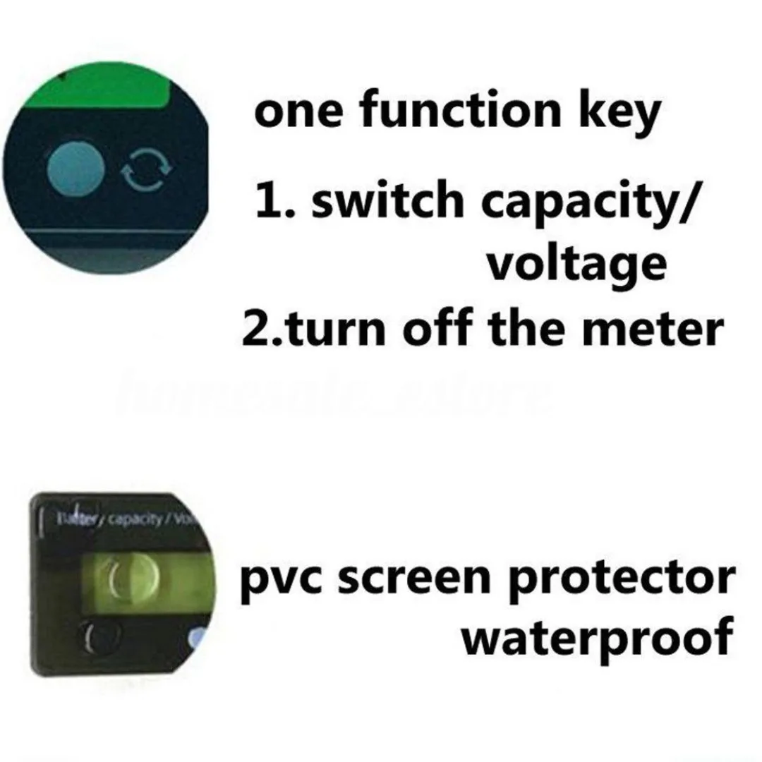 Blue LCD Battery Capacity Indicator Lead-Acid 12V 24V 36V 48V Voltage Tester with 300mm Length Cable
