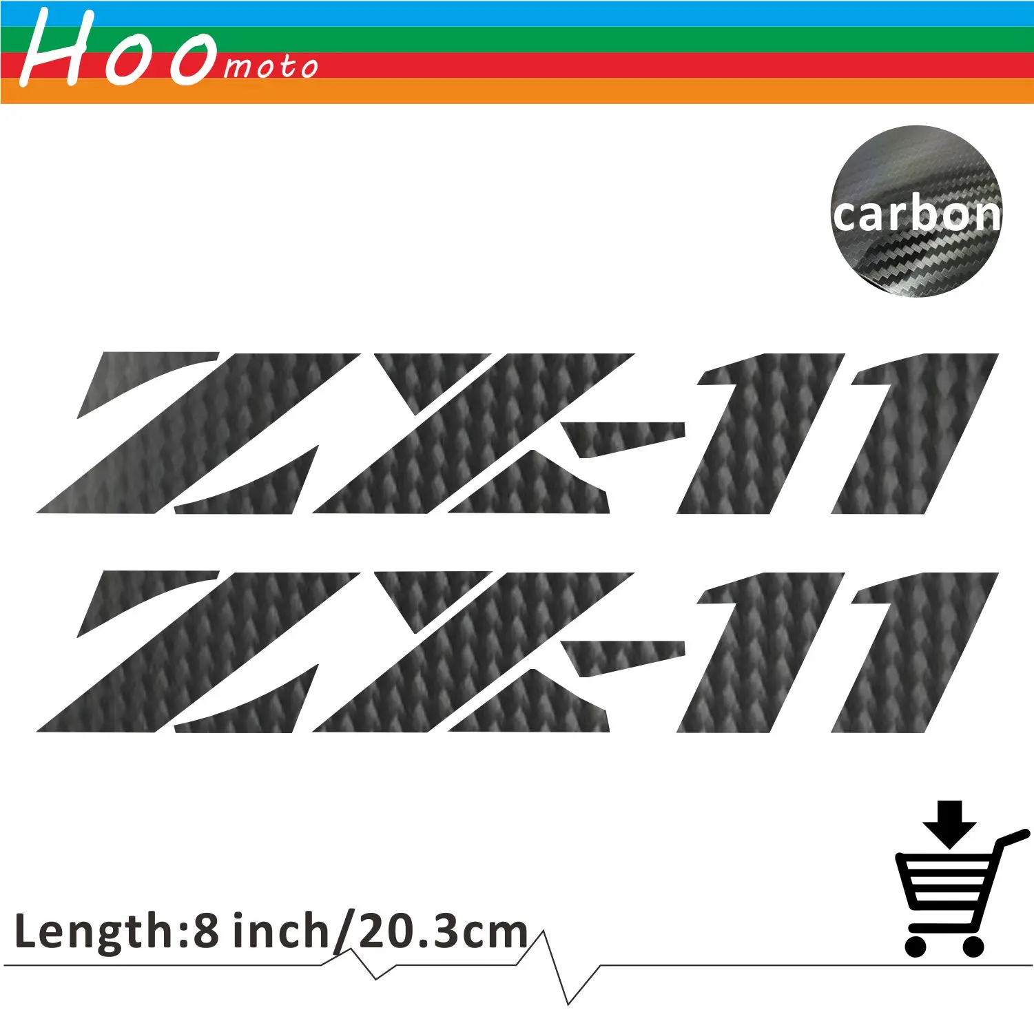 For Kawasaki ZZ 11 Motorcycle Sticker Decal Carbon Car Sticker Wheels