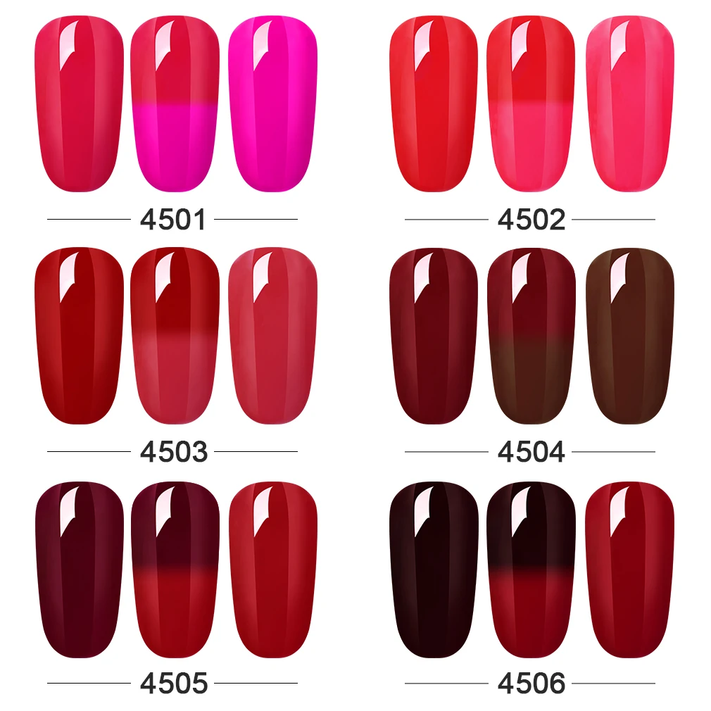 HNM 8ML Wine Red Thermo Nail Gel UV Paint Gellak Changing Nail Gel Polish Semi Permanent Hybrid Var