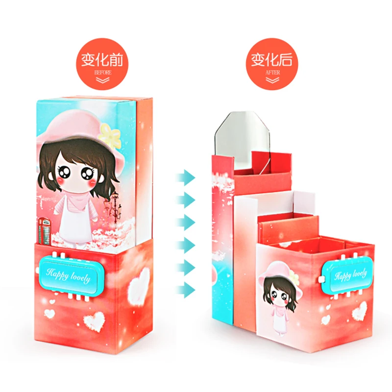 Новый Kawaii деформированный пенал для карандашей 3 слоя большая космическая