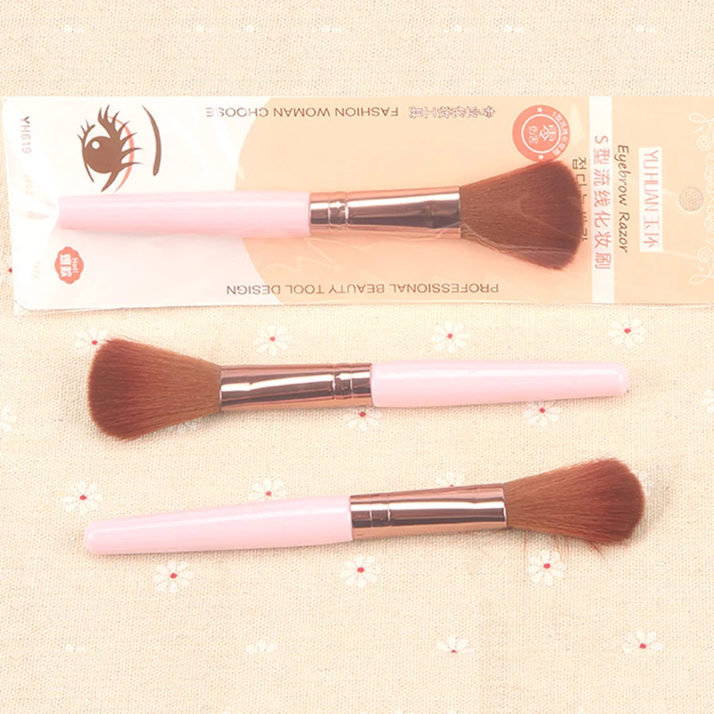 1 шт., Розовая тонкая щетка для румян, Профессиональная деревянная Кисть для макияжа с длинной ручкой, инструменты для красоты девочек